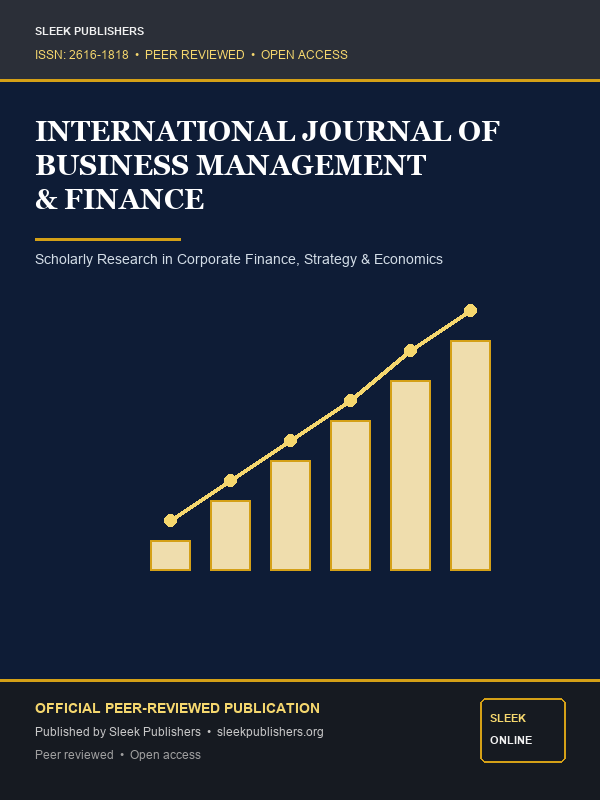 Cover for International Journal of Business Management and Finance