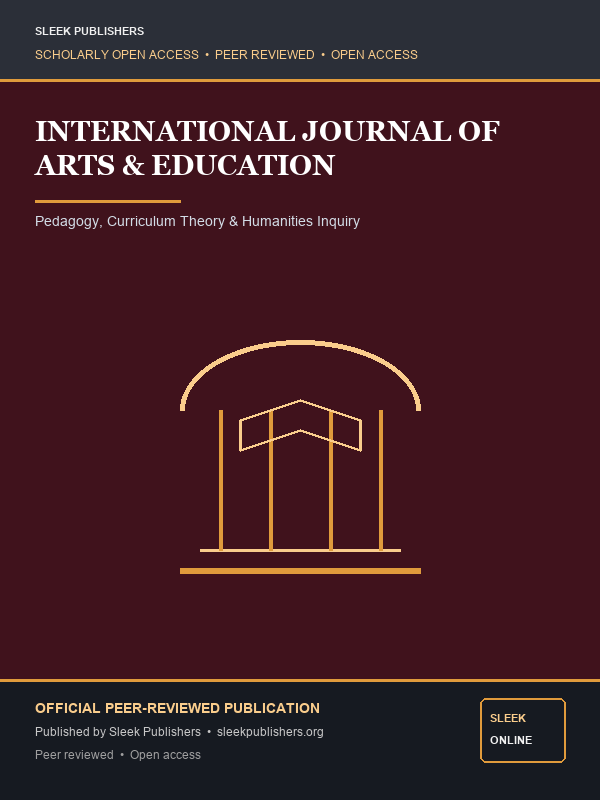 Cover for International Journal of Arts and Education