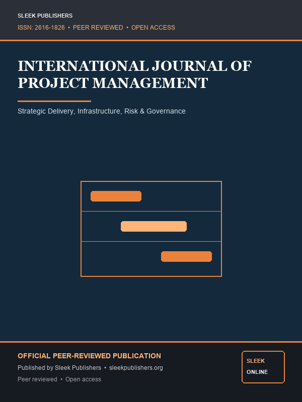 Cover for International Journal of Project Management