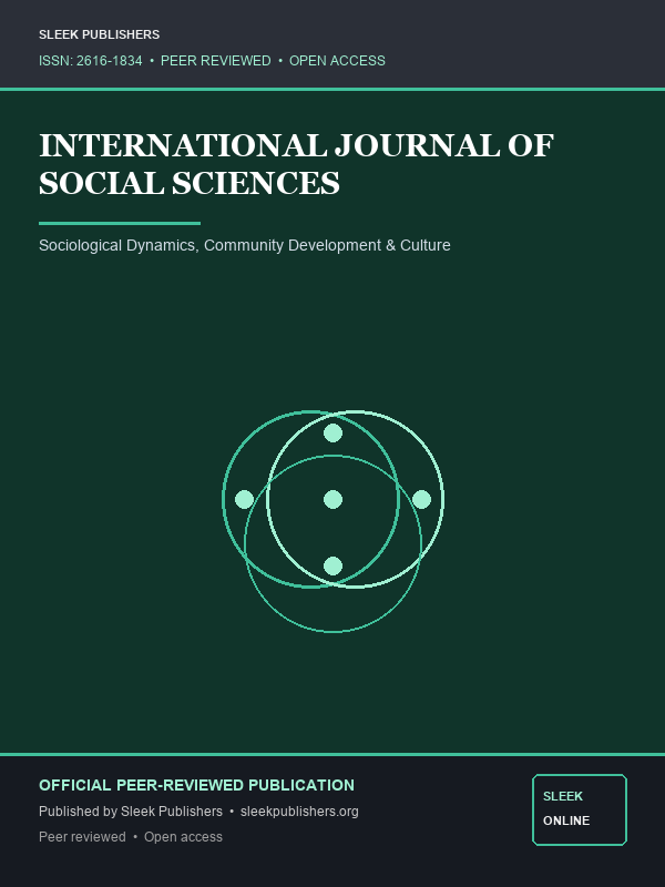 Cover for International Journal of Social Sciences